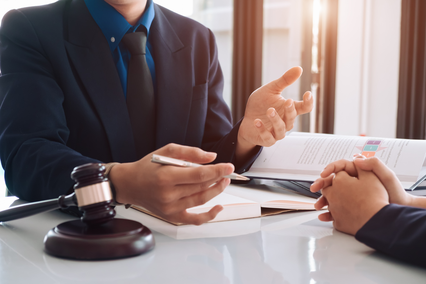 Close Up of Lawyer Meeting with Client